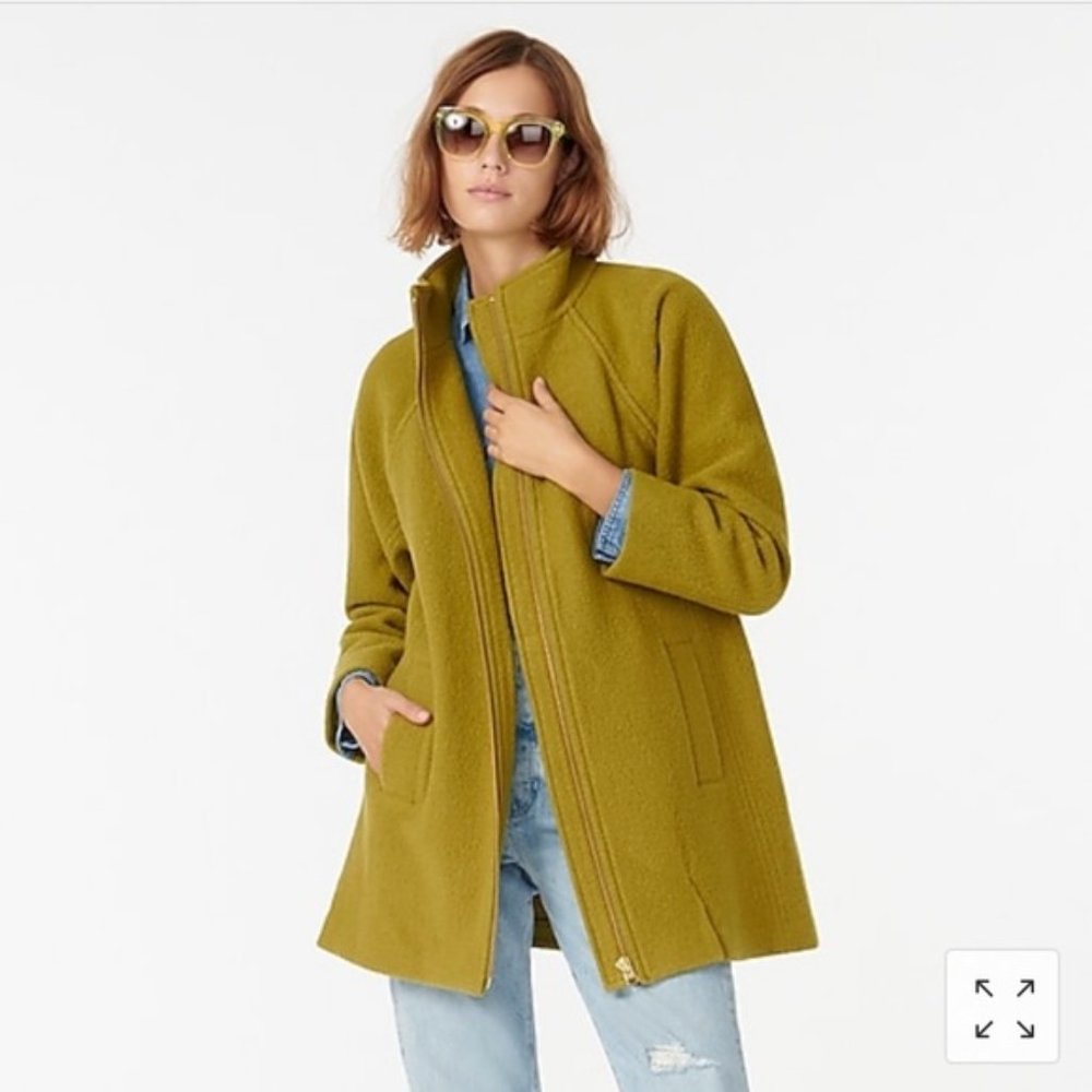 NWOT JCrew Mockneck Wool Coat, XXS - Picture 5 of 9